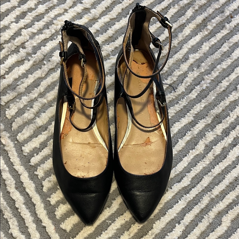 Banana Republic Black Ankle Strap Flats